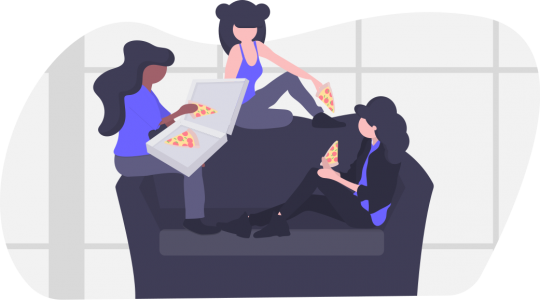 插图 pizza sharing