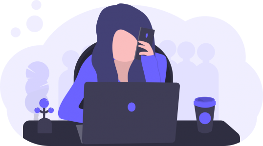 插图 working remotely