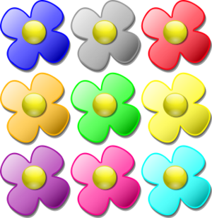 clip art clipart svg colorful color 花朵 public domain flowers colors floral game marbles 剪贴画 颜色 游戏 彩色 多彩