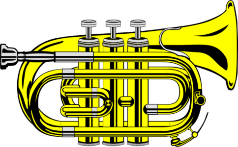 clip art clipart svg openclipart 音乐 play instrument orchestra gold blowing instrument concert trumpet 剪贴画 黄金 金色 乐器