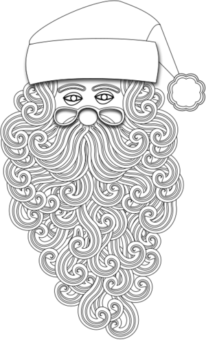 clip art clipart svg black and white outline christmas xmas santa claus beard mustache 剪贴画 黑白 圣诞 圣诞节