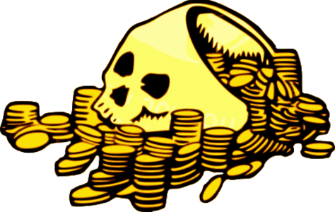 clip art clipart svg color gold money finance business colors coins skeleton bones pirate skull 剪贴画 颜色 彩色 货币 金钱 钱 黄金 金色 商业