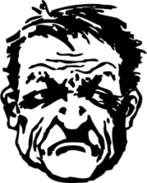 clip art clipart svg line art vintage 人物 contour head man person face black & white angry mean tough ugly 剪贴画 男人 线描 线条画 人类 轮廓