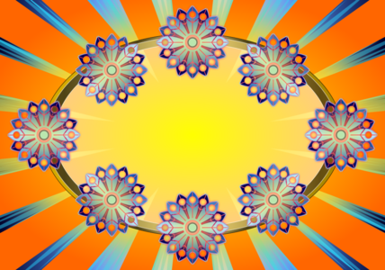 clip art clipart svg colorful 花朵 frame flowers colors border beams radial sunbeams sun rays 剪贴画 边框 彩色 多彩 太阳