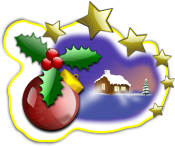house svg colors snow winter ball stars christmas xmas decorated 装饰 圣诞 圣诞节 冬天 冬季 彩色 房子 屋子 房屋 球 雪