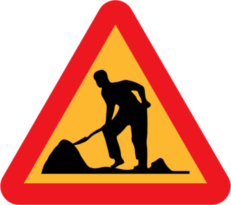clip art clipart svg red public domain yellow silhouette sign symbol construction traffic digging shovel under construction road work 剪贴画 符号 标志 剪影 红色 黄色