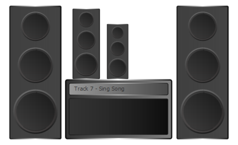 clip art clipart image svg black public domain 音乐 sound audio speakers stereo surround 剪贴画 黑色 声音