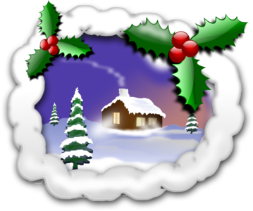 house svg color 花朵 tree colors snow winter christmas xmas decorated 颜色 装饰 圣诞 圣诞节 冬天 冬季 彩色 树木 房子 屋子 房屋 雪