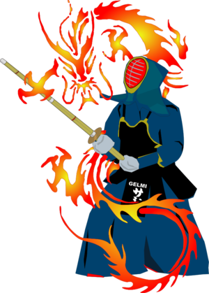 clip art clipart svg colors fire flames 运动 traditional uniform fight mask japanese warrior kendo stick 剪贴画 彩色 日本 日本人 打斗 斗争 战争