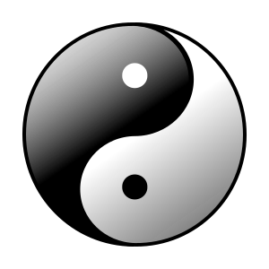 clip art clipart svg black and white sign symbol religion philosophy chinese traditional yin yang opposite forces interconnection daoist taoist 剪贴画 符号 标志 黑白 宗教