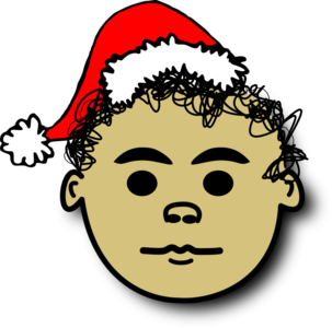 clip art clipart svg kid 男孩 图标 head face hat comic curly santa claus hat hair 帽子 剪贴画 小孩 儿童 头发 毛发