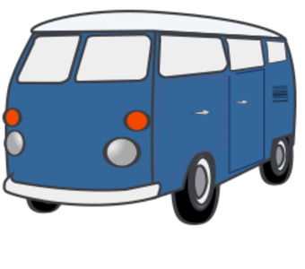 clip art clipart svg openclipart color blue car transportation automobile retro van passengers bus minibus 剪贴画 颜色 蓝色 小汽车 汽车 运输 复古