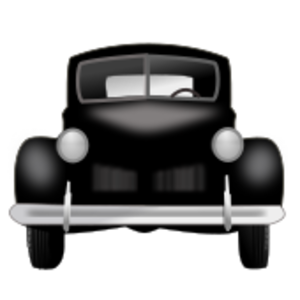 clip art clipart svg openclipart black classic grayscale vintage car vehicle automobile automotive retro front view 1950 剪贴画 黑色 小汽车 汽车 去色 复古