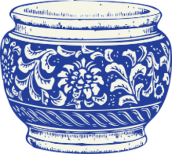 clip art clipart svg openclipart household blue 花朵 floral container pattern pot bowl vase flowerpot ceramic 剪贴画 蓝色 花样 容器