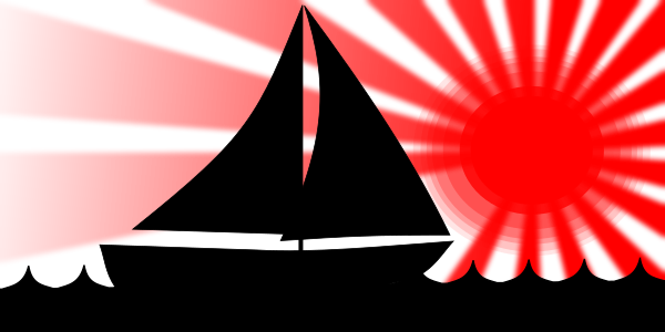 clip art clipart svg public domain silhouette transportation water sea ocean sun sunset boat lake sunrise sail 湖泊 剪贴画 剪影 运输 海洋 水 太阳 湖