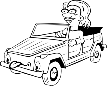 clip art clipart svg openclipart black white woman car transportation 人物 cartoon funny 女孩 剪贴画 卡通 女人 女性 黑色 白色 小汽车 汽车 运输