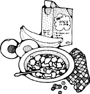 clip art clipart svg openclipart 食物 fruit milk bowl spoon eating breakfast eat brunch meal peach cereal bananas muesli 剪贴画 吃的 水果