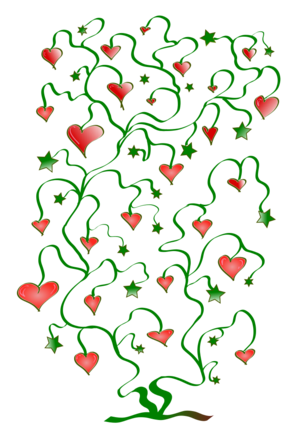 clip art clipart svg openclipart green red nature plant tree leaf 爱情 sign romance stars hearts romantic dymbol 剪贴画 标志 绿色 草绿 红色 植物 树木 树叶 叶子