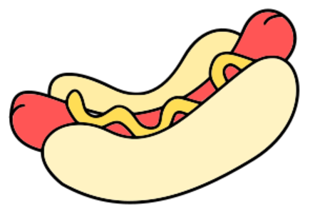 clip art clipart svg openclipart color 食物 eat serving bun snack sausage hotdog mustard hot-dog 剪贴画 颜色 吃的