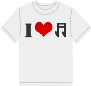 clip art clipart svg openclipart grey 音乐 white 爱情 note clothing heart clothes t-shirt i love 剪贴画 白色 心形 心脏 灰色 衣服