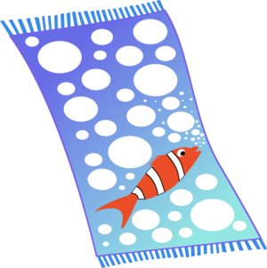 clip art clipart svg openclipart white fish sea beach sun bubbles stripes towel 剪贴画 白色 海洋 太阳