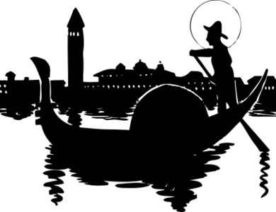 clip art clipart svg public domain scene ancient silhouette 交通 city silhouettes travel tourism italy venice gondola gondolier 剪贴画 剪影 场景 旅行 城市
