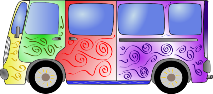 clip art clipart svg colorful car transportation 交通 vehicle drive travel van bus psychedelic hippie 剪贴画 小汽车 汽车 运输 彩色 驾车 旅行 多彩