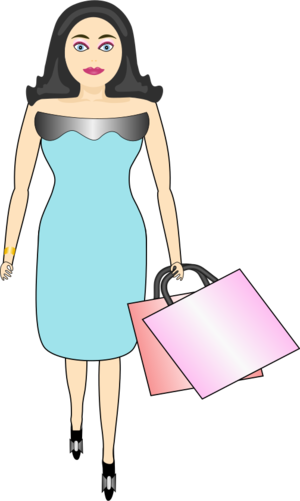 clip art clipart svg openclipart color woman lady money shopping bag shop 女孩 purchase dress bags elegant spend 剪贴画 颜色 女人 女性 女士 货币 金钱 钱