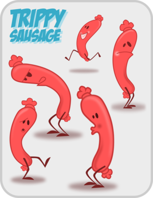 clip art clipart svg openclipart color 食物 cartoon 图标 sign symbol character drunk trippy sausage franfuter try trying walk 剪贴画 颜色 符号 标志 卡通
