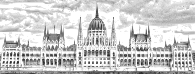 building clip art clipart svg openclipart architecture black white grayscale silhouette gray tourist sightseeing attraction house of parliament budapest danube hungary parliament steindl hungarian 剪贴画 剪影 黑色 白色 去色 建筑 建筑物 灰色