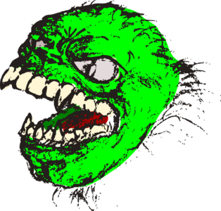 clip art clipart svg openclipart green color teeth head beast face horror evil creepy monster spooky creature fangs bog 剪贴画 颜色 绿色 草绿 恐怖