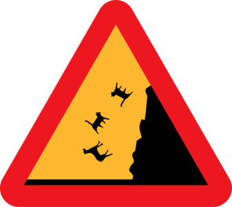 clip art clipart svg openclipart red yellow 动物 交通 vehicle road 图标 sign symbol humor warning falling cliff danger triangle roadsign cats international rules caution information dogs triangular regulation dangerous signage informative falling off 剪贴画 符号 标志 红色 黄色 路标 公路 马路 道路 危险 警告 三角形