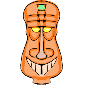 clip art clipart svg openclipart color sign symbol head decoration tribal man tiki orange wooden mask face form carving humanoid totem luau maori mithologyžfirst 剪贴画 颜色 符号 标志 装饰 男人 橙色 木制品 木头