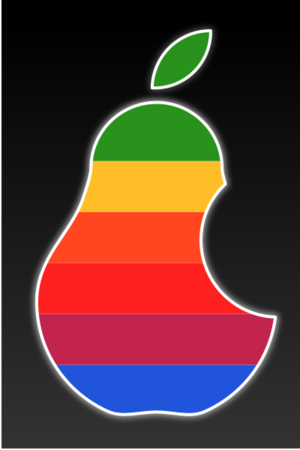 clip art clipart svg openclipart colorful black color drawing 图标 sign symbol apple shape logo pear multicolor bitten parody 剪贴画 颜色 符号 标志 黑色 彩色 多彩