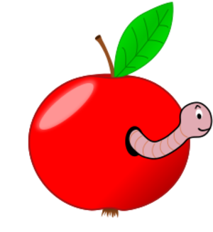 clip art clipart svg openclipart green red 食物 leaf cartoon healthy apple fruit shadow crop cute produce fresh worm sticking out 剪贴画 卡通 绿色 草绿 红色 阴影 可爱 树叶 叶子 水果