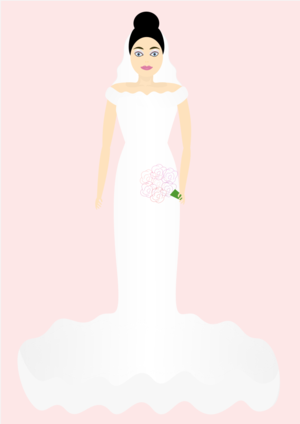 clip art clipart svg openclipart color white woman lady female indian dress young long outfit 婚礼 bride marriage ceremony black hair gown pure bridal 剪贴画 颜色 女人 女性 白色 女士 年轻