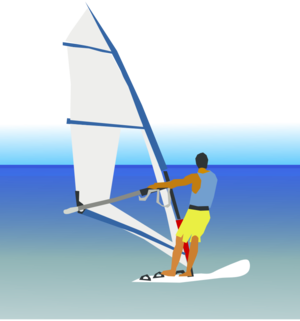clip art clipart svg openclipart color blue yellow white water sea ocean beach holidays man 运动 sports hawaii male guy sail sailboat surfing wind surfing sailboard windsurf 剪贴画 颜色 男人 假日 节日 假期 男性 白色 蓝色 黄色 海洋 水