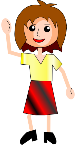 clip art clipart svg openclipart simple color woman lady say cartoon female character 女孩 dress standing comic shirt skirt saying hello 剪贴画 颜色 卡通 女人 女性 女士