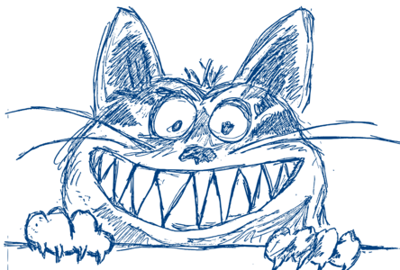 clipart svg openclipart color blue drawing teeth cat smiling sketch scary kitten pets crazy claws grin imagebot upload clip rt 颜色 蓝色 微笑