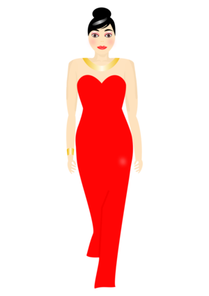 clip art clipart svg openclipart red color woman lady female dinner women 女孩 dress elegant style pretty long outfit model catwalk dress up gown tight red dress 剪贴画 颜色 女人 女性 红色 女士