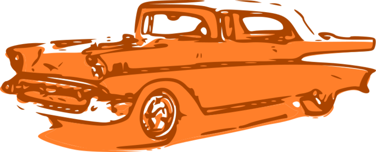 clip art clipart svg openclipart classic old drawing vintage car 交通 vehicle drive orange driving auto front view side 剪贴画 小汽车 汽车 橙色 驾车