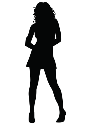 clip art clipart svg openclipart black white silhouette woman lady female confident 女孩 businesswoman skirt working short long hair confidence miniskirt 剪贴画 剪影 女人 女性 黑色 白色 女士