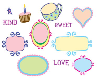 clip art clipart svg openclipart color 图标 symbol comic style set selection frames cute borders doodle frames kitsch kitschy photography borders barbie 剪贴画 颜色 符号