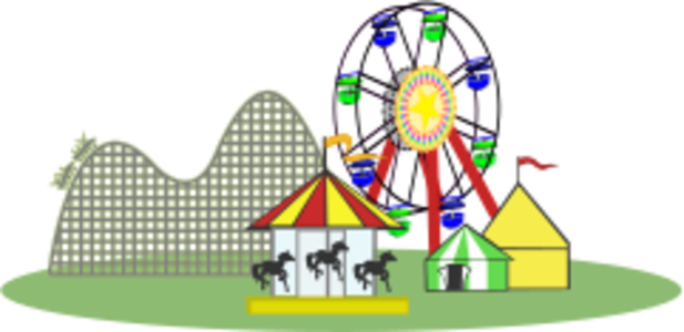 clip art clipart svg openclipart color wheel circus fair lights big festival folk carnival ferris wheel merry go round roller coaster theme park fest ferris tents 剪贴画 颜色