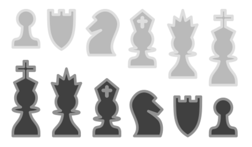 clip art clipart svg openclipart black play white silhouette cartoon game figure board chess set piece pieces selection height figures jpg 剪贴画 卡通 剪影 黑色 白色 游戏