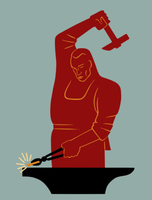 clip art clipart svg openclipart color work gold man metal blacksmith male hammer craft crafting smelt 剪贴画 颜色 男人 男性 金属 黄金 金色