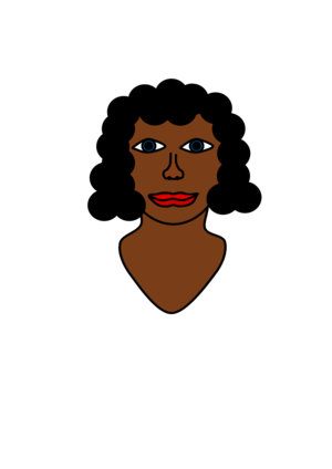 clip art clipart svg openclipart woman lady female character face profile lipstick curly hair african-american black woman 剪贴画 女人 女性 女士 头像 头部