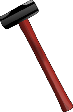 clip art clipart svg openclipart red tool wooden metal hit long hammer diy handle crush mallet sledgehammer d.i.y. 剪贴画 红色 工具 金属 木制品 木头