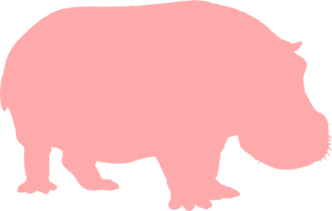 clip art clipart svg openclipart color 动物 silhouette mammal outline hippo zoo biology zoology pink shape monochrome hippopotamus 剪贴画 颜色 剪影 粉红 粉红色 哺乳类动物