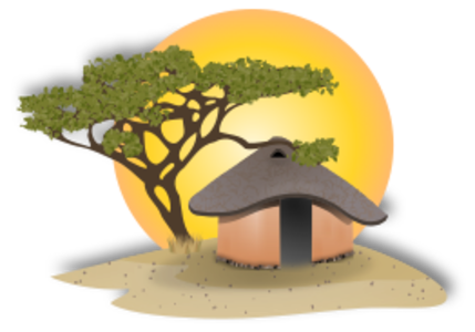 clip art clipart home house svg openclipart cottage scenery color nature scene tree africa african sun sunset landscape cabin hut basic afrika kraal lodge 剪贴画 颜色 场景 树木 房子 屋子 房屋 风景 家 太阳